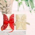 thumbnail image 3 of Ensemble de 25 Cartes d'Invitation Florales Creuses avec Nœud Doré - Comprend des Enveloppes, des Pages Intérieures Vierges et des Coques Extérieures - Design Romantique Élégant pour Mariages, Anniversaires, Fêtes, Noël - Spécialité 250g, 3 of 6