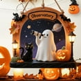 thumbnail image 4 of Diceymbol Spooky Cute Halloween Hanging Ornaments Friendly Ghost Scene Decor with Lantern and Cat Designs for Halloween Tree Home Decor and Seasonal Display, 4 of 8