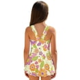 thumbnail image 2 of Xixirimido Colorful Boho Floral Print Girls One-piece Swimsuits Sleeveless Swimwear with Skirt & Built-in Shorts Hawaiian Beach Vacation Modest Bathing Suit, 3-4 Years, 2 of 7