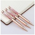 thumbnail image 3 of Wabjtam 4 Pcs Ballpoint Pens, Glitter Rose Gold Click Ball Pens, Metal Retractable Pen, Black Ink Medium Point 1mm, 3 of 5