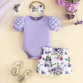 thumbnail image 2 of Gubotare Baby Girl Outfit Baby Girl Clothes Stuff Summer Cute Outfit 0 3 6 9 12 18 24 Months (Purple,Size 6-9 Months), 2 of 6