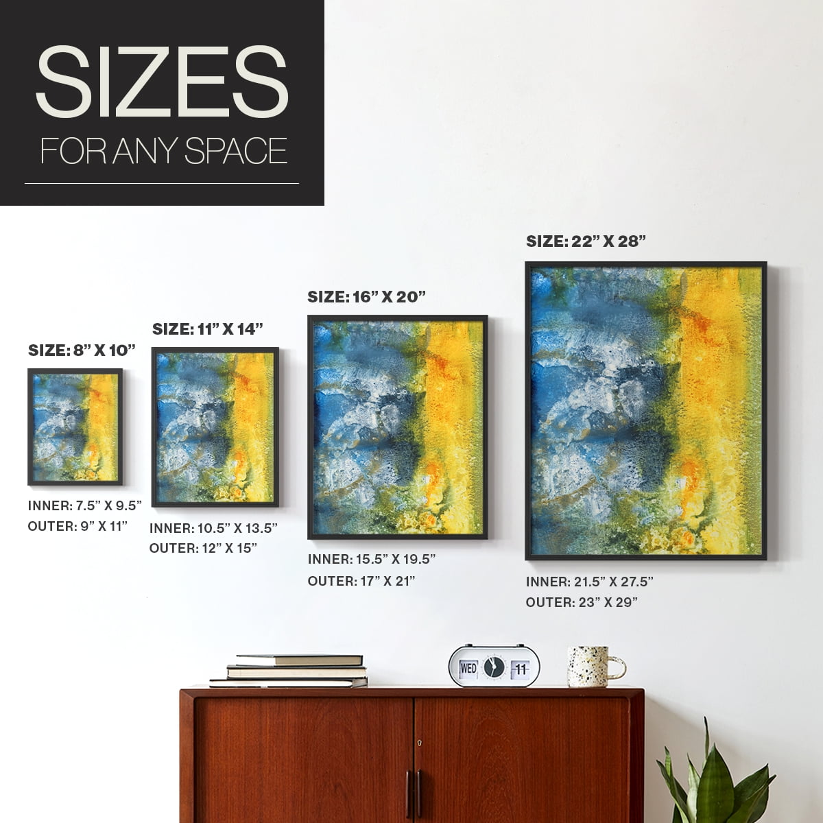Aquatic Energy II Framed Print in Black Solid Wood Framed Print No Nail Hanging