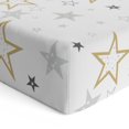 thumbnail image 4 of Kushies Crib sheet Breathable, 100% soft Cotton Percale  Neutral Unisex for Baby boys and girls  - Multi Golden Star, 4 of 5