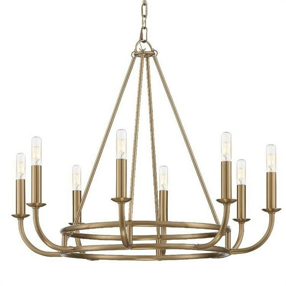 8 Light Chandelier-Aged Brass Finish -Traditional Installation Crystorama Lighting Bai-A2108-Ag