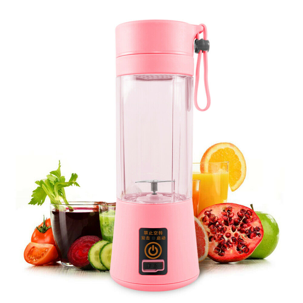 Mini Blender USB Rechargeable Batteries Juicer Cup Portable Bottle With 2 Blades