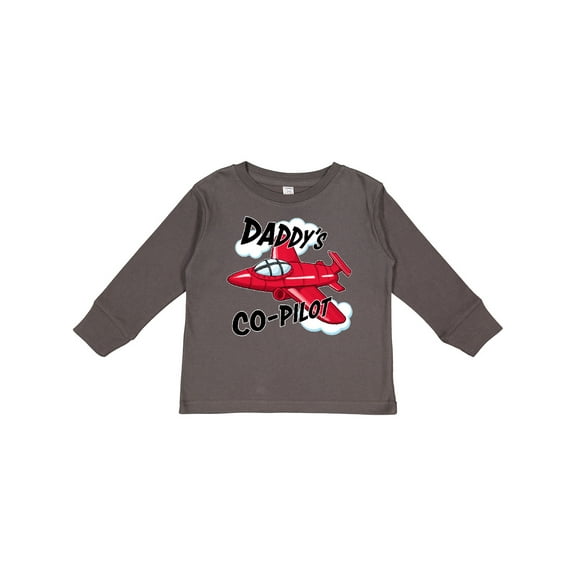 Inktastic Daddys Co-Pilot for fathers day Boys or Girls Long Sleeve Toddler T-Shirt