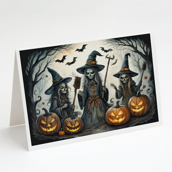 Witches Spooky Halloween Greeting Cards and Envelopes Pack of 8 7 in x 5 in