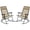 Beige, variant on Topeakmart 2pcs Zero Gravity Rocking Recliners with Headrest Pillow, Black