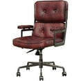 thumbnail image 1 of ACME Larisa Chaise de Bureau Pivotante Réglable en Cuir Capitonné Merlot, 1 of 6