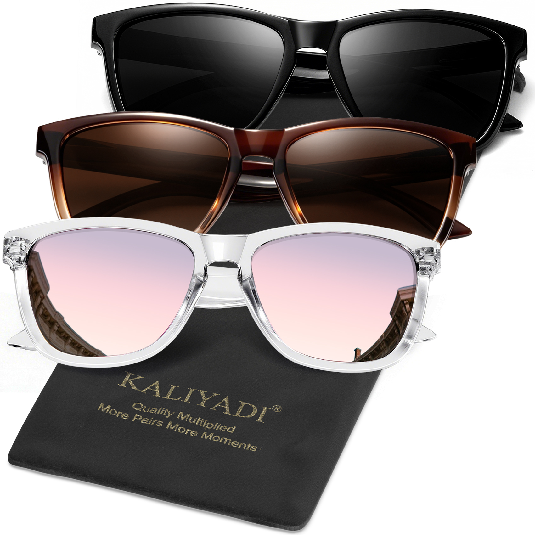 KALIYADI Womens Sunglasses Polarized Sunglasses Women Trendy Retro Sun Glasses with UV Protection