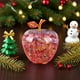 thumbnail image 1 of Adorno de manzanas de cristal | Decoración navideña de vidrio artesanal | Regalo romántico personalizado de Nochebuena para amigos y familiares | Decoración festiva para el hogar | Opciones en rojo,, 1 of 6