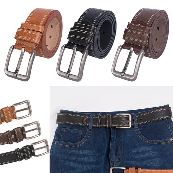 Helii Men's Imitation Leather Belt Casual Versatile Needle Buckle Belt for Adult