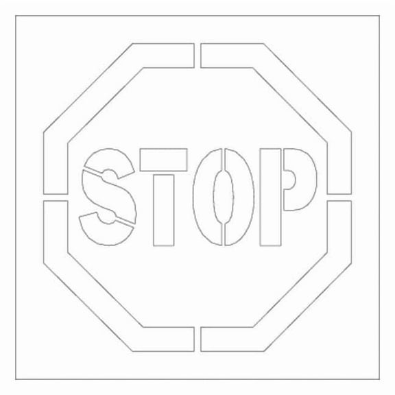 Electromark Stencil, Stop, 26 in Character Height, Polyethylene, Clear Y605020