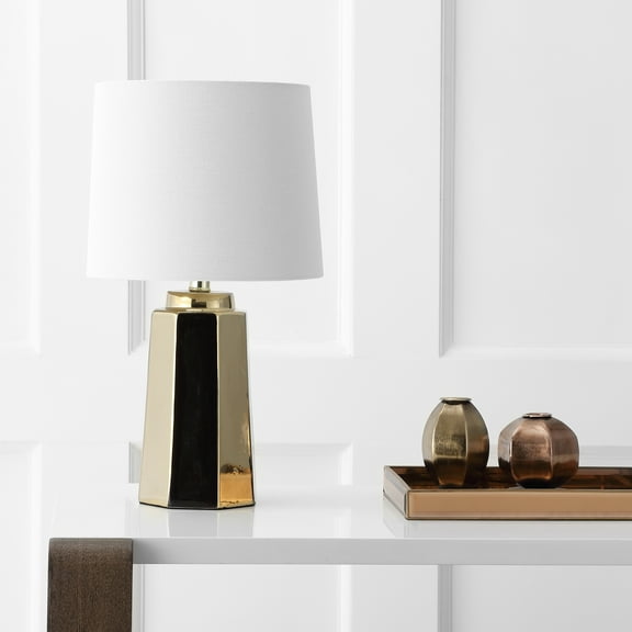 SAFAVIEH Parlon Solid Glam 17.25 in. H Table Lamp, Plated Gold