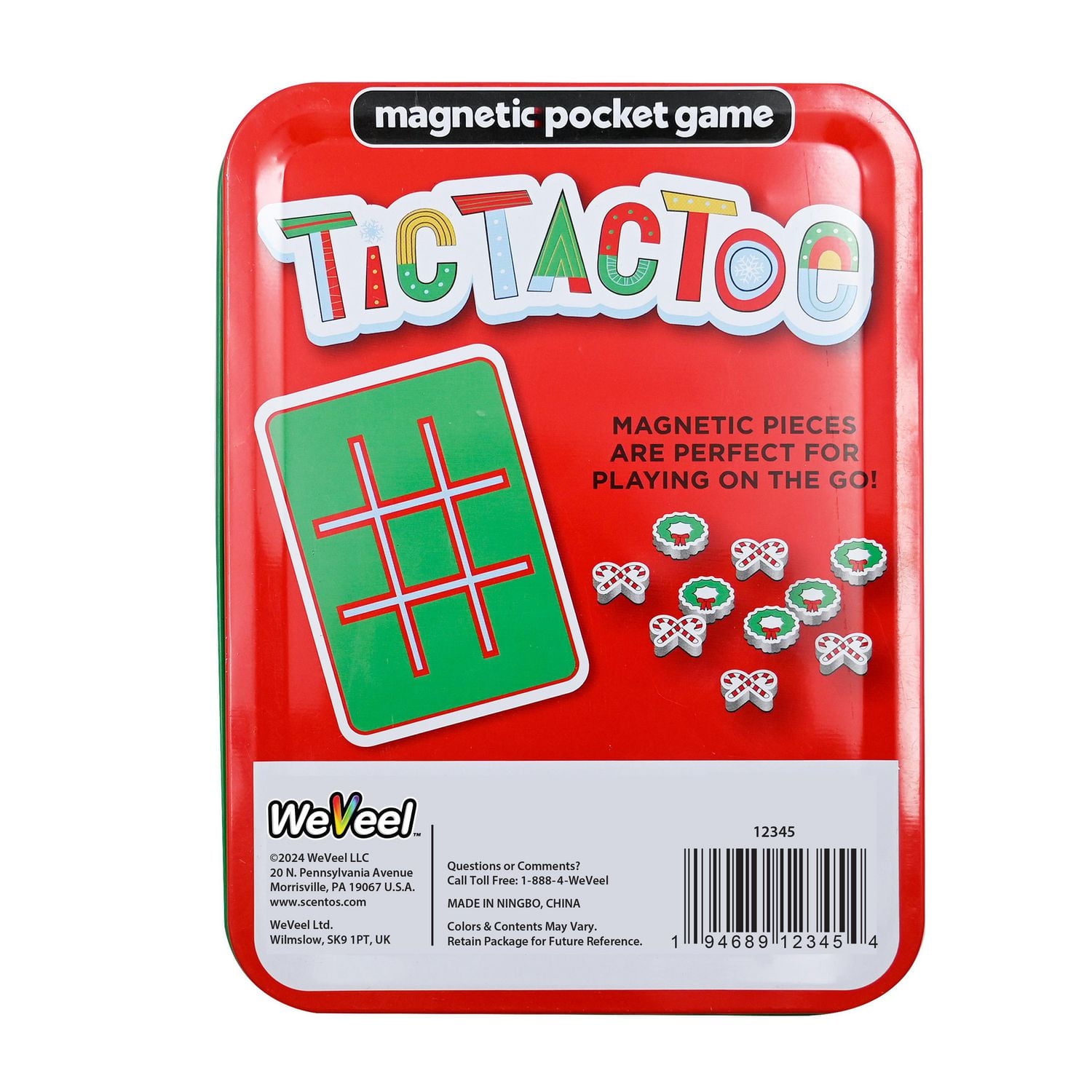 Jeux de voyage de Noël – Jeu de poche magnétique - Jeu de Tic Tac Toe