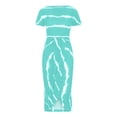 thumbnail image 4 of OKBOP Robe Fendue-Robe de Soirée Mode Été Aguichant Décontractée Épaules Dénudées Manches Rayées Imprimées Robes Printemps Femmes Liquidation, 4 of 5