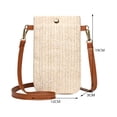 thumbnail image 3 of Bolsa De Paja Bolso De Paja Mini bandolera de paja de verano para mujer, cartera tejida para teléfono (beige con hebilla), 3 of 5