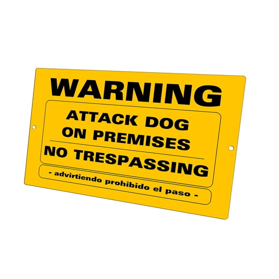 KuzmarK Yard Lawn Fence Sign - Warning Attack Dog No Trespassing