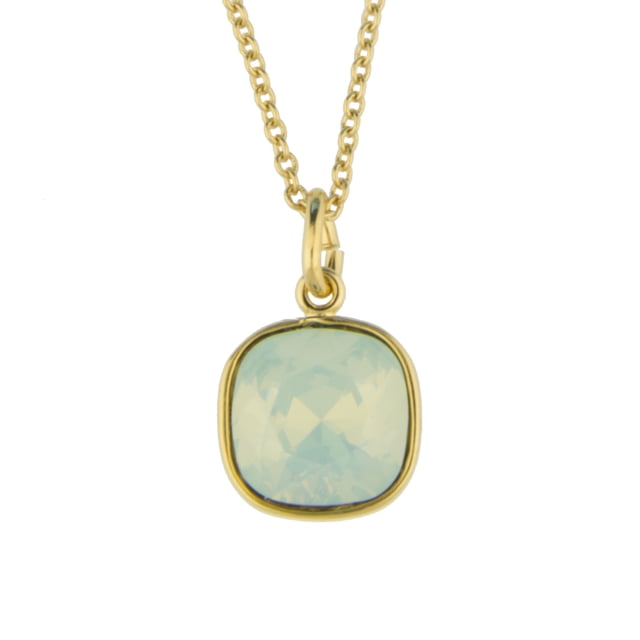 Collar para Mujer con Cristal Fino Swarovski en forma de Cuadrado– Bañado en Oro 14k- Collar Elegante y Brillante-Collares de Mujer de Moda- Joyería para Mujer de Moda- Regalo especial Ortiz Espinosa Temporada