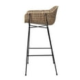 thumbnail image 3 of Home Square Metal & Rattan Bar Stool in Black and Natural - Set of 3, 3 of 5