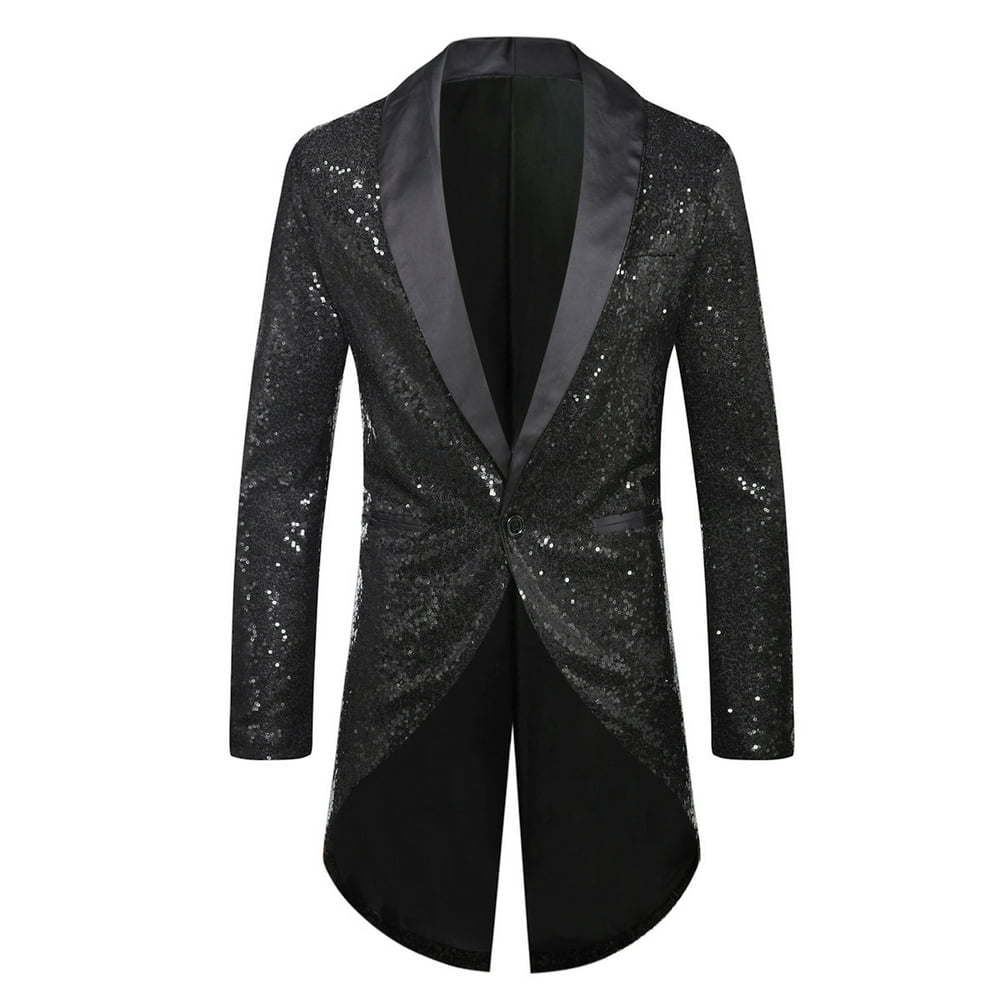 Black sequin tuxedo deals