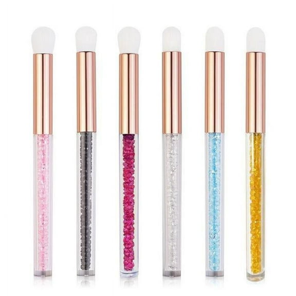 KM 6Pack Eyeshadow Brush Set, Diamond Portable Eye brushes, nose shadow brush,lying silkworm brush ,nose brush blackhead brush,pore brush beauty tool(6Pack)