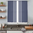 thumbnail image 5 of Vintage Striped Sheer Curtains 72 Inches Long, Midnight Blue Modern Simple Lines Light Filering Curtains, Breathable Simi Curtain Privacy Drapes for Living Room Bedroom Lightweight Window Treatment, 5 of 9