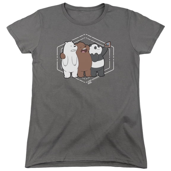 We Bare Bears Selfie S/S Women'S T-Shirt Charcoal