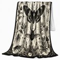 thumbnail image 2 of Detailed Moth Beetle Entomology Illustration Vintage Scientific, Mystical Gothic Scene, Warm Flannel Blanket for Office and Dorm, Art Lovers Graduation Gift, Gothic Home Decor, 2 of 9