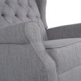 thumbnail image 5 of Noble House Dowd Fabric Tufted Wingback Rocking Chair, Gray and Dark Brown, 5 of 9
