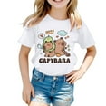 thumbnail image 2 of Gunia Kids Girls Tops,Round Neck Cartoon Animal Patterned Printed Loose Casual Short Sleeved Fashion Toddler Girl Shirts,4-6 Years, 2 of 3