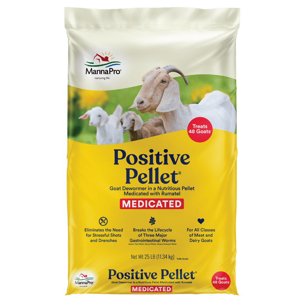 Manna Pro Positive Pellet Medicated Goat Dewormer, 25 lb