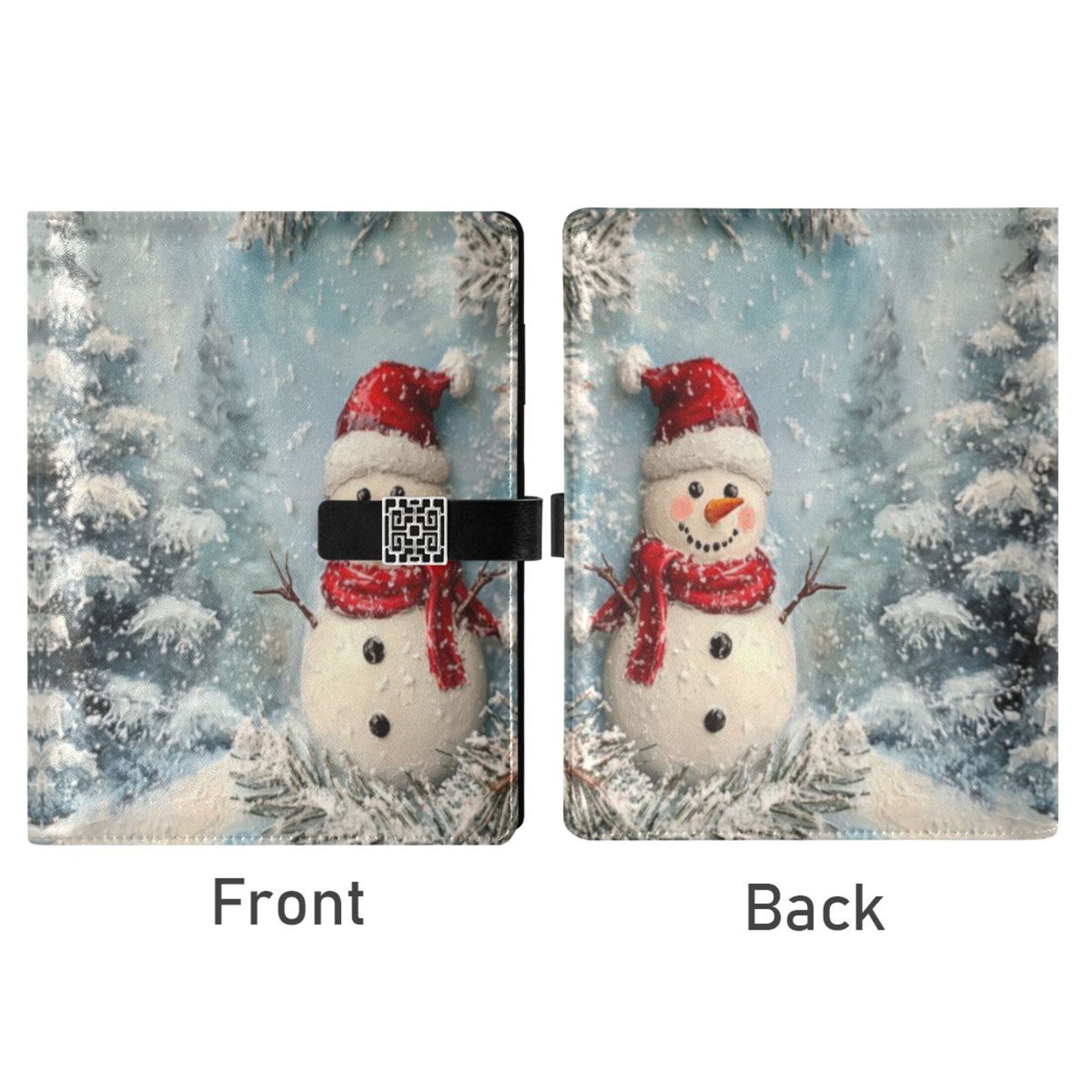 Leather Planner Leather Notebook Notebook Journal Binder Design Pen Pocket Design Convenient for Storage Christmas Snow Man