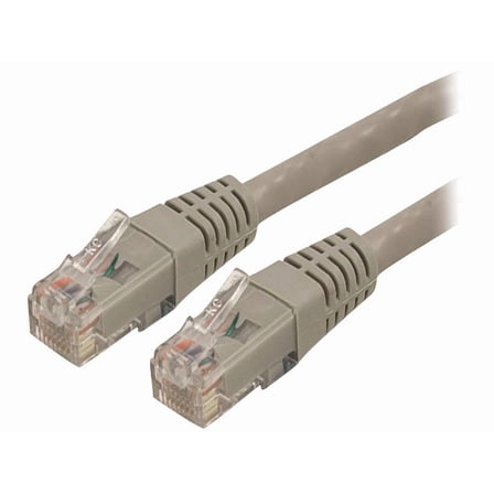 StarTech 1ft CAT6 Ethernet Cable - Gray CAT 6 Gigabit Ethernet Wire -250Mhz 100W PoE RJ45 UTP Molded Network Patch Cord with Strain Relief (C6PATCH1GR)