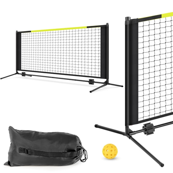WEEPLAM Portable Half Court Small Pickleball Net with 3 Pickleballs and Carry Bag