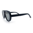 thumbnail image 5 of Retro Futurism Bold Flat Top Thick Plastic Racer Fashion Sunglasses [Navy - Gold Mirror], 5 of 7