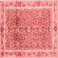 thumbnail image 1 of Ahgly Company Machine Washable Indoor Square Oriental Red Traditional Area Rugs, 4' Square, 1 of 4