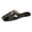 Black, variant on Bxsruta Square-Toe Wrapped Slippers with Gold Accents, Flat PVC Sole for Indoor/Outdoor Casual Wear