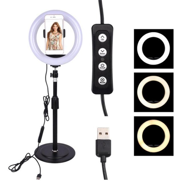 10 Pulgadas LED Selfie Parpadea Para Teléfono Inteligente Cámara Video Grabación Macarena Selfie Ring Light Ringlight