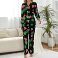 thumbnail image 2 of Top-kevin Wine Glasses Hearts Music Stars Women's Long-Sleeve Shirt And Full-Length Bottom Pajama Set, 2 of 6