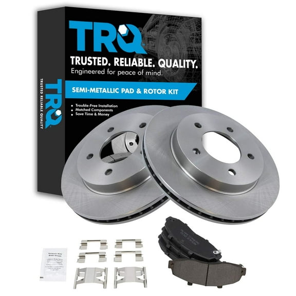 TRQ Front Brake Pad & Rotor Kit Brake Pads Brake Rotor Semi-Metallic Fits Select 1997-2003 Ford F-150 2004 F-150 Heritage