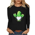 thumbnail image 1 of FAIWAD Hauts de la Saint-Patrick pour Femmes à Manches Longues, Col Rond, Imprimés, Décontractés, Tuniques Grande Taille, 1 of 4
