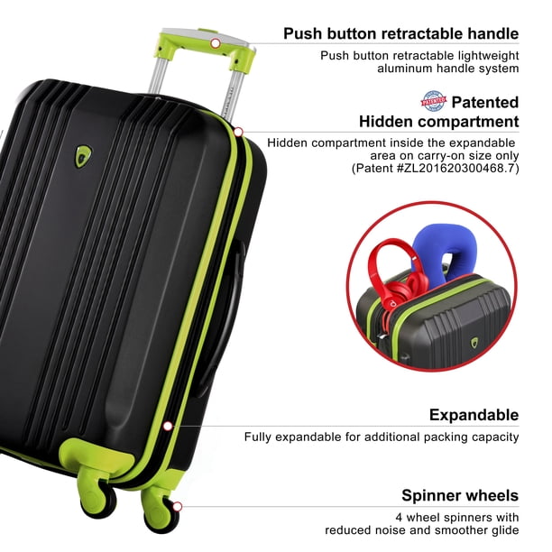 Olympia U.S.A. Apache Hard Shell 3-Piece Roller Suitcase Set with