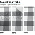 thumbnail image 3 of Hiasan Buffalo Plaid Tablecloth Rectangle, 60 x 120 Inches - Waterproof & Washable Polyester Fabric Checkered Table Cover for Dining, Outdoor Picnic and Party (Grey and White), 3 of 7