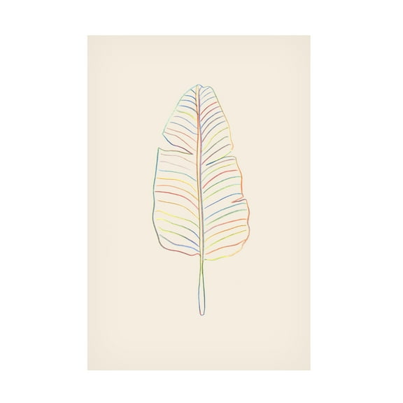 Canvas Wall Art - Pictufy Studio 'Banana Rainbow Leaf' Wall Art for Living Room, Bedroom, or Office Décor by Trademark Fine Art - 12 x 19 Inches