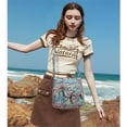 thumbnail image 3 of KL928 Leather Crossbody Bag with Adjustable Strap Multi-Pockets Shoulder bag for Everyday Use,Light Blue Flower, 3 of 8