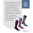 thumbnail image 7 of MeMoi Men's 3 Pair Pack Asymmetrical Cotton Blend Crew Socks - Mens - Male, 10-13, Brown-Purple, 7 of 7