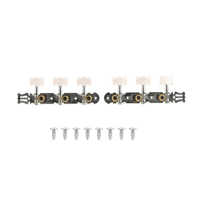 Clavijas de afinación para guitarra clásica acrílicas 3+3, color plateado
