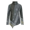 thumbnail image 5 of DPTALR Women Temperament Solid Color Long Sleeved Round Neck Irregular Long Sleeved T-shirt, 5 of 5