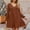 #0281-Brown, variant on Puyaiuu Women's V-Neck Brushed Knit Dress, Long Sleeve Ribbed Stripe Detail, Cozy Bodycon Style for Fall Winter Gift